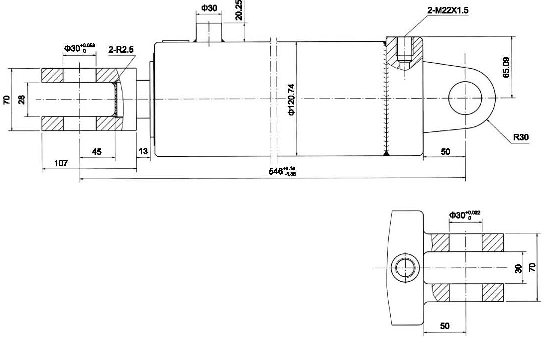 Hydraulic cylinder for vibratory roller