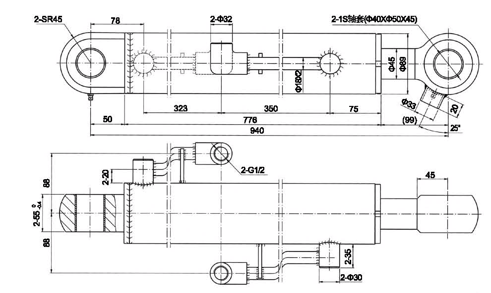 Hydraulic cylinder for Bracket of excavator