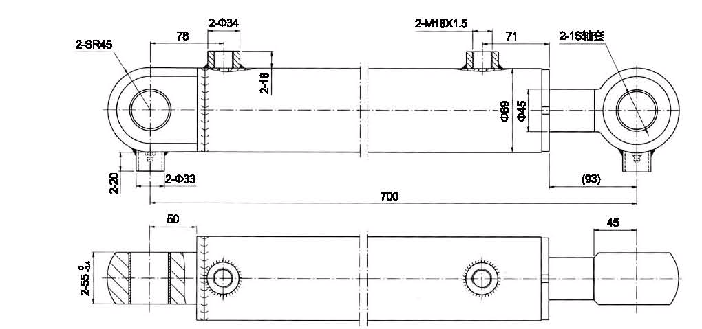 Hydraulic cylinder for Bracket of excavator