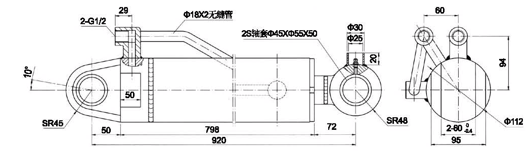 Hydraulic cylinder for Pole of excavator